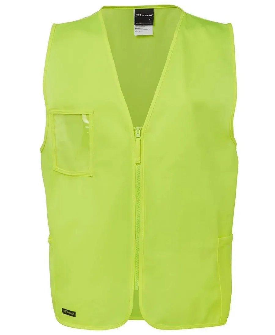 Jb's Wear Work Wear Lime / S JB'S Hi-Vis Zip Safety Vest 6HVSZ
